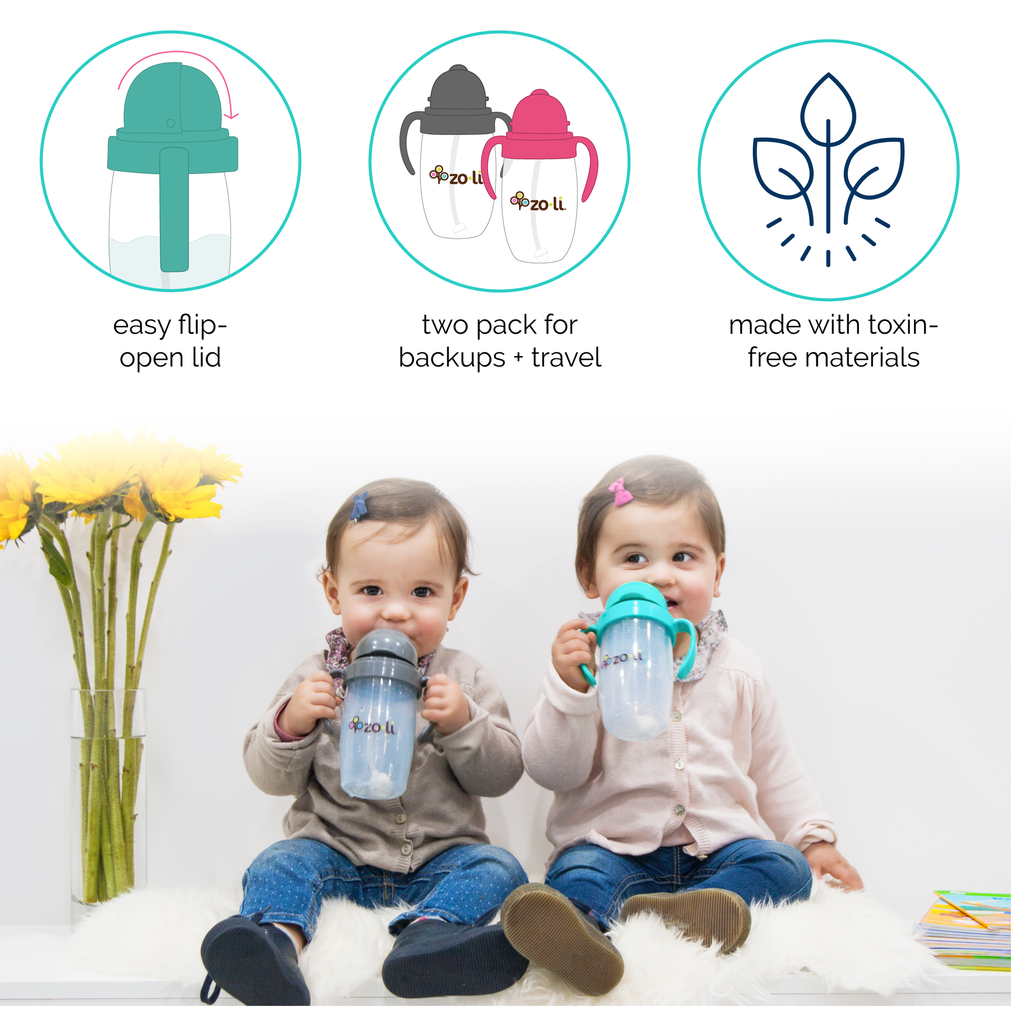 features of BOT 2.0 - easy for littles to learn to drink from a straw