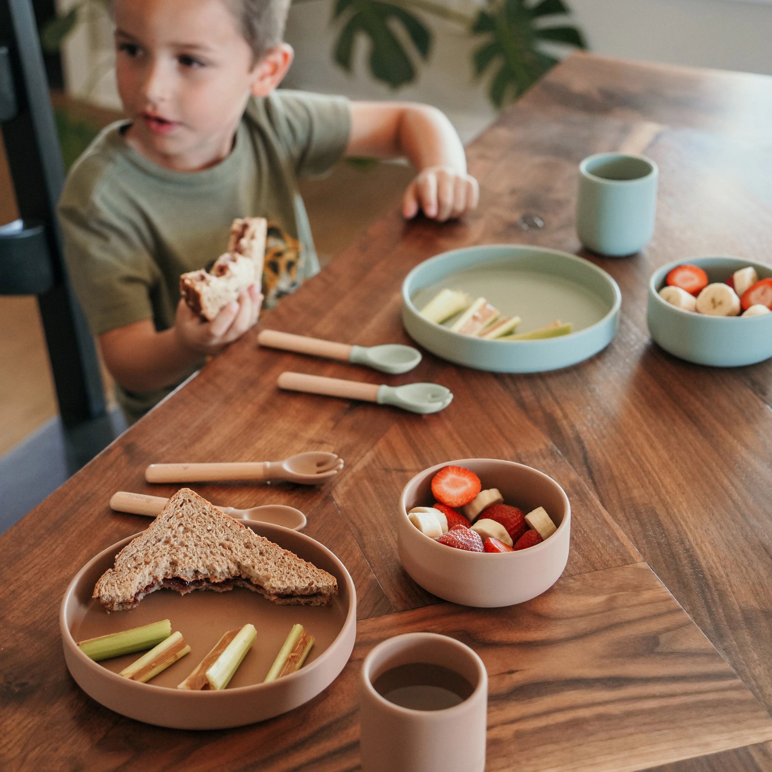 Baby Silicone Feeding Set Baby Feeding Supplies Kids Bamboo Dinnerware With  Cup Children's Dishes Bowl Stuff Tableware Gifts Set