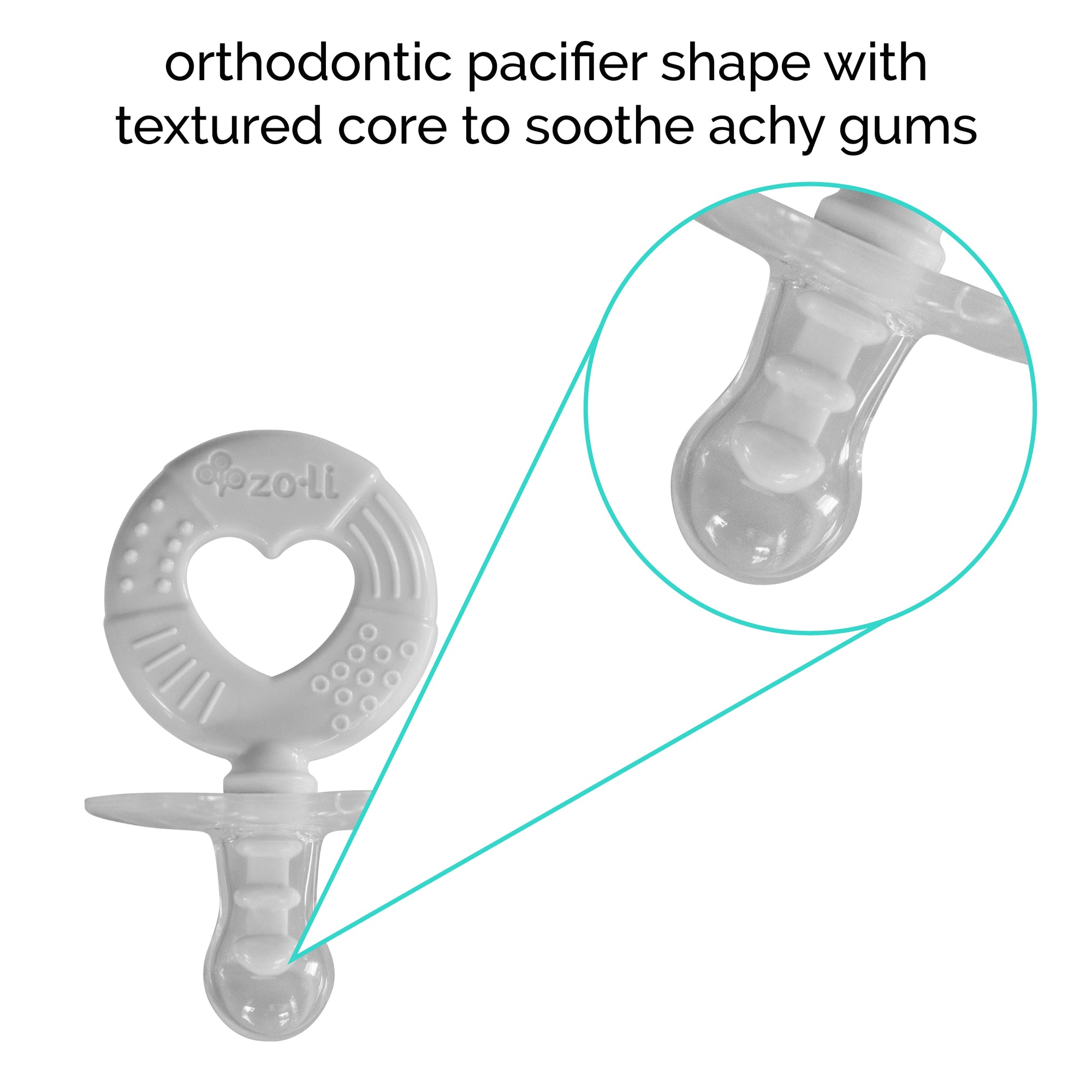 are pacifiers good for baby teething and mouth development, detail image binki T. ZOLi