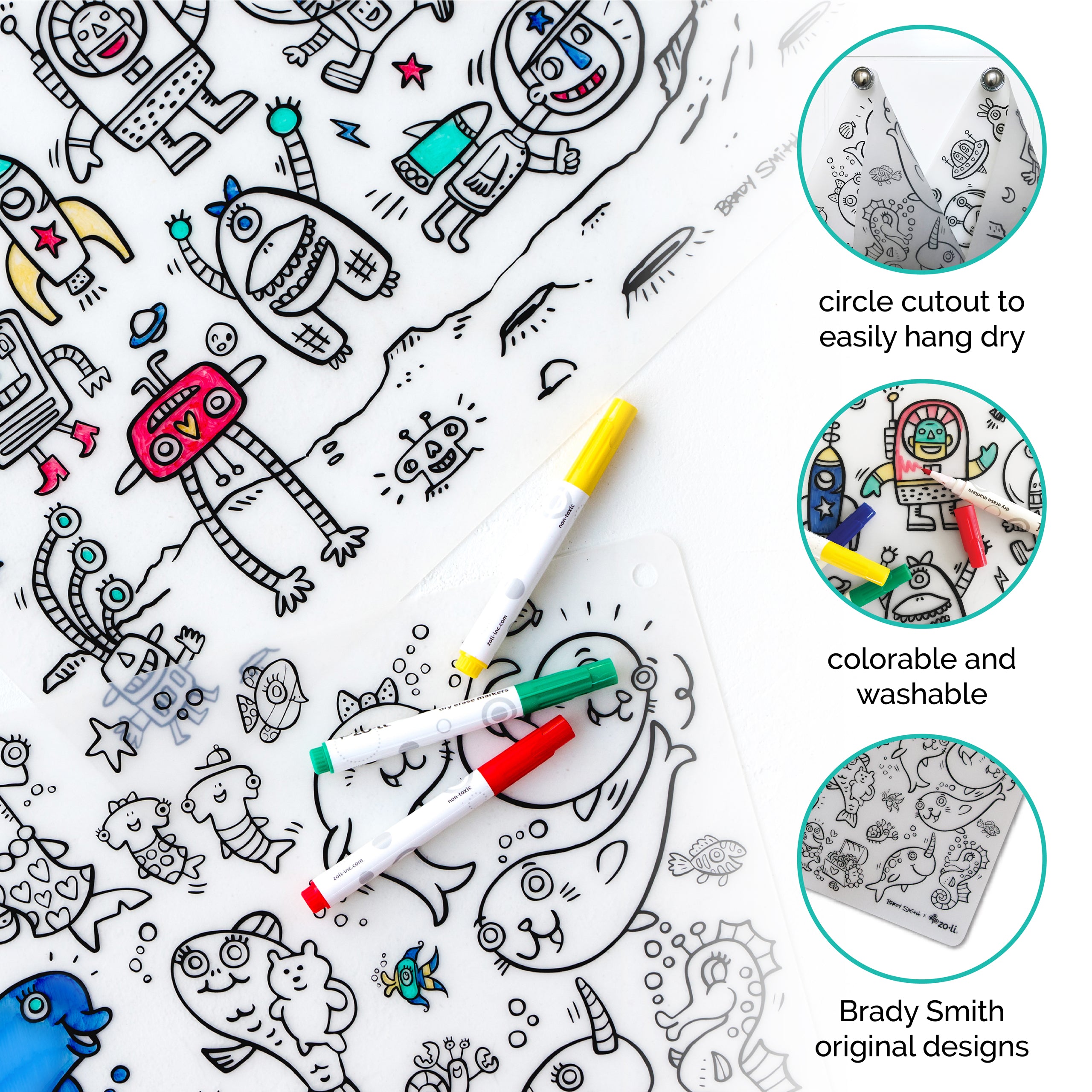 Reusable Colorable Placemats for Kids | ZoLi x Brady Smith