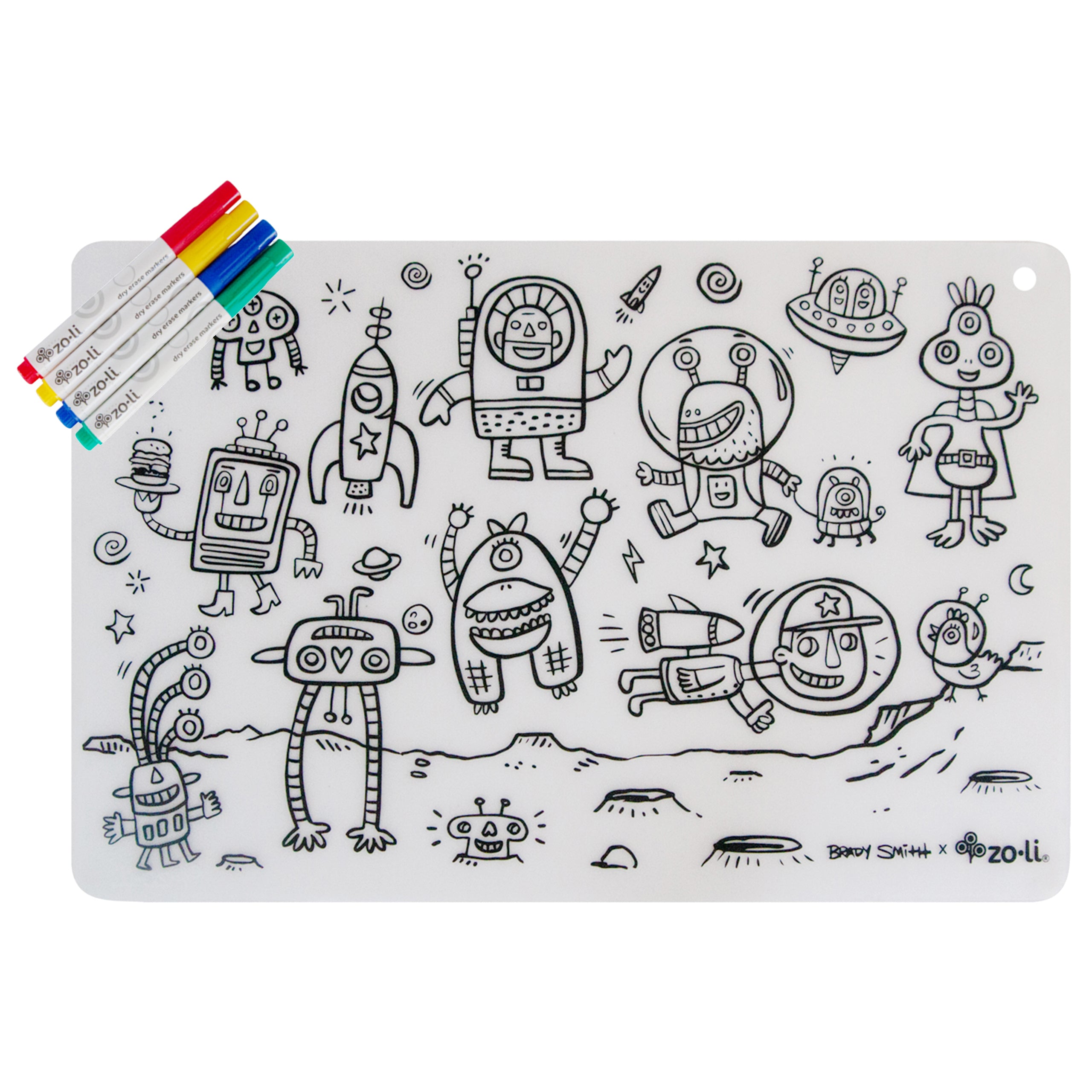 Washable Painting Mat for Kids, Montessori Placemat, Washable Coloring  Cloth, Space Print and Letters, Washable Markers Included, Art Case 