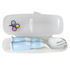 keep germs off of kids utensils wide base stand up utensils